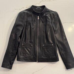 Bernardo Black Leather Jacket for Women
